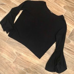 Express black sweater with bell sleeves